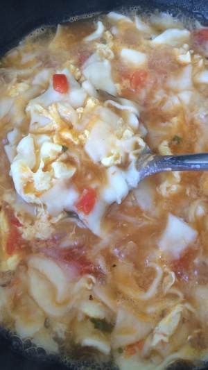 Tomato egg hold tight piece the practice measure of soup 7