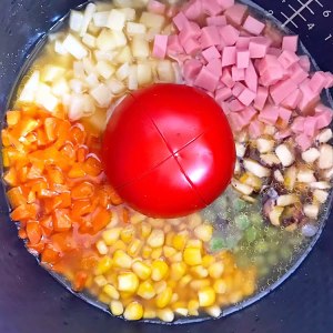 The practice measure of meal of stew of net red tomato 6